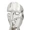 Silver Porcelain Contemporary Sculpture, 17" x 5" x 5"